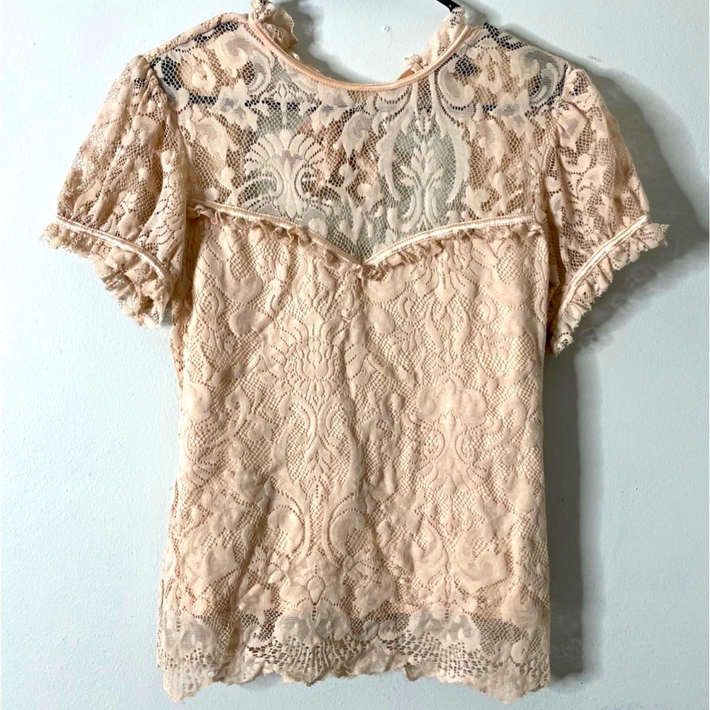 Bebe lace open back top size large